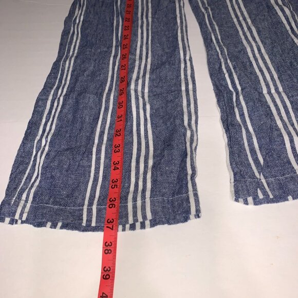 Old Navy Women's Blue White Striped Drawstring Linen Pants Size Small - Picture 11 of 12